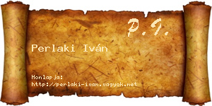 Perlaki Iván névjegykártya